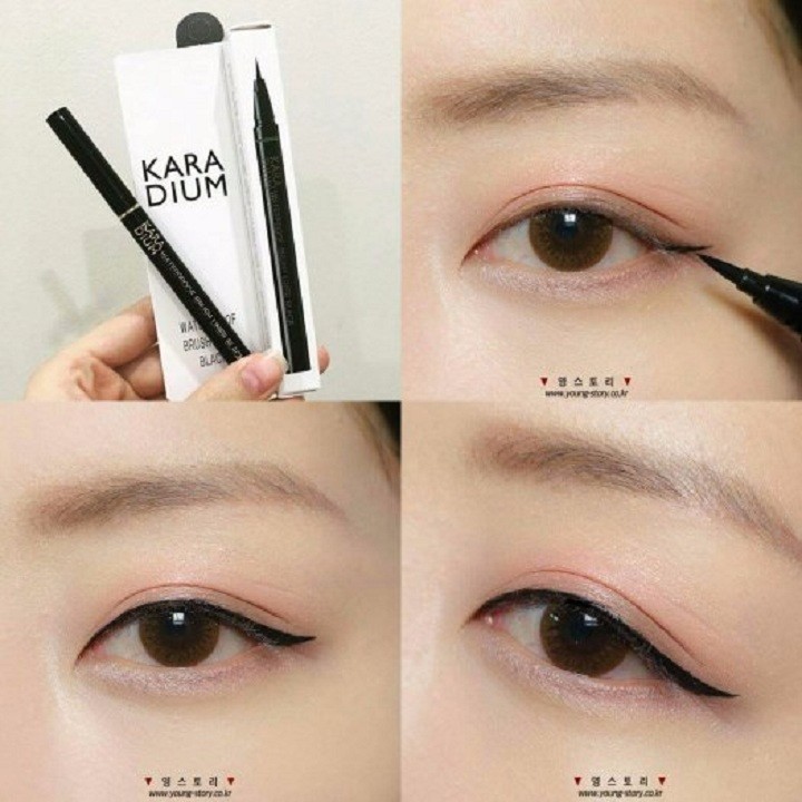 Kẻ Mắt Không Trôi Karadium Waterproof Brush Liner Black