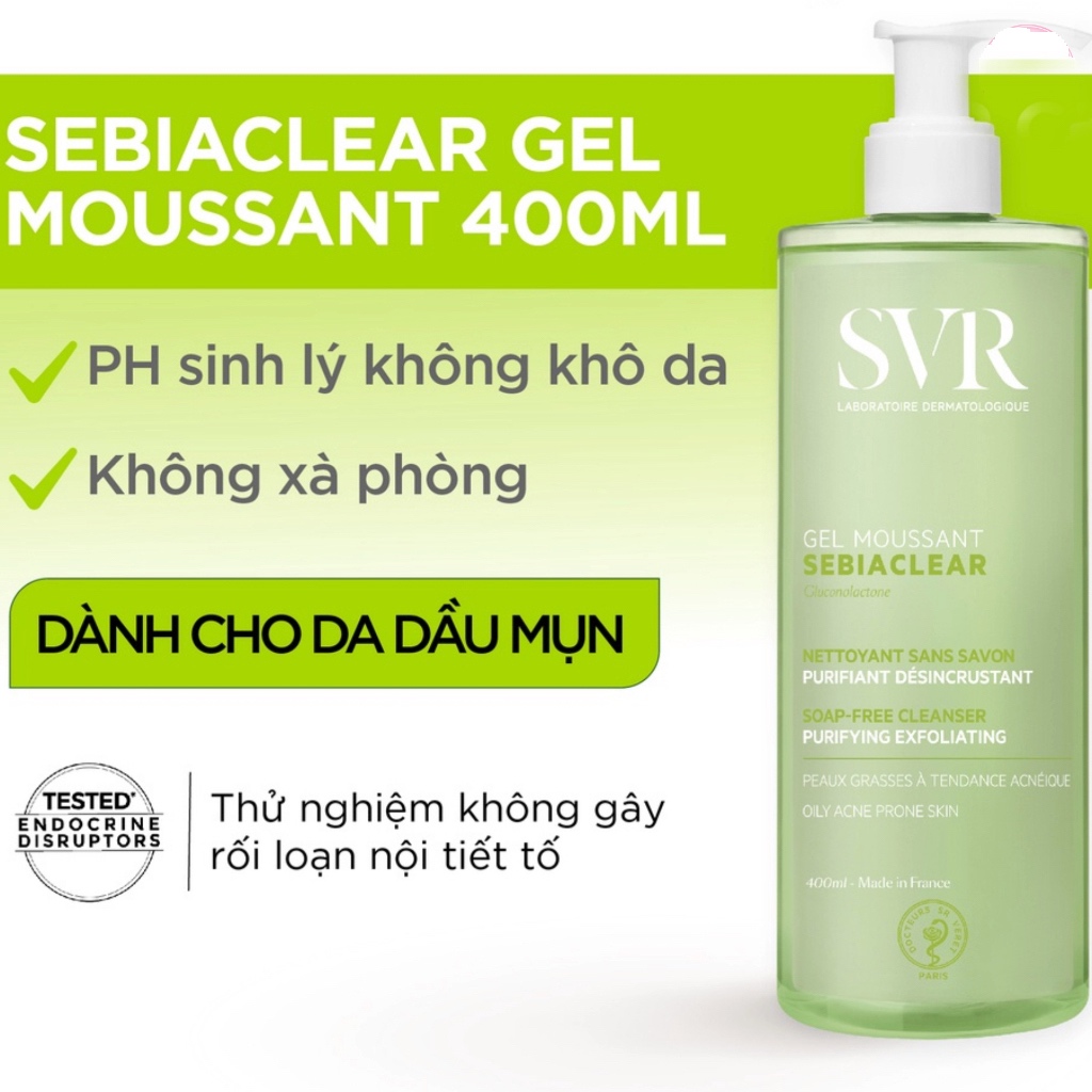 Gel Rửa Mặt SVR Sebiaclear Gel Moussant Cho Da Dầu 400ml