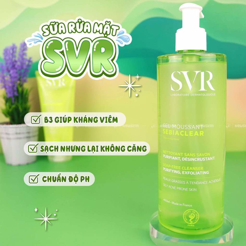 Gel Rửa Mặt SVR Sebiaclear Gel Moussant Cho Da Dầu 400ml