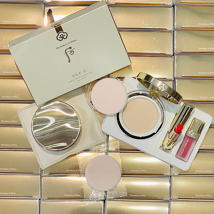 Set Phấn Phủ Whoo Gongjinhyang Mi Luxury Glow Pressed Powder Special Set Tone 1