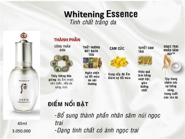 Whoo Gong Jinhyang Seol Radiant White Essence - set 30 gói/30ml