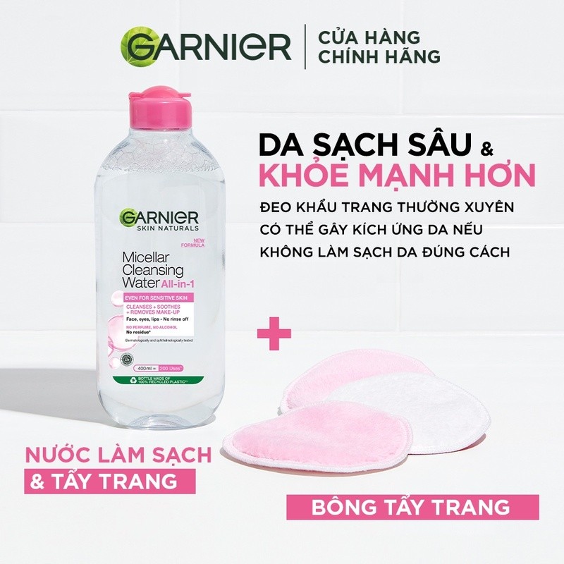 Nước Tẩy Trang Garnier Micellar Cleansing Water For Sensitive Skin Cho Da Nhạy Cảm 400ml