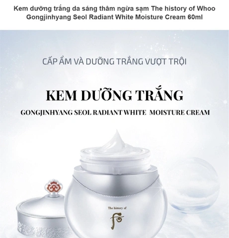 Kem Dưỡng Trắng Bổ Sung Ẩm Whoo Radiant White Moisture Cream - Set 120 gói/ 120ml