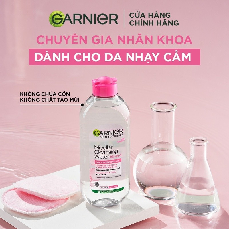 Nước Tẩy Trang Garnier Micellar Cleansing Water For Sensitive Skin Cho Da Nhạy Cảm 400ml