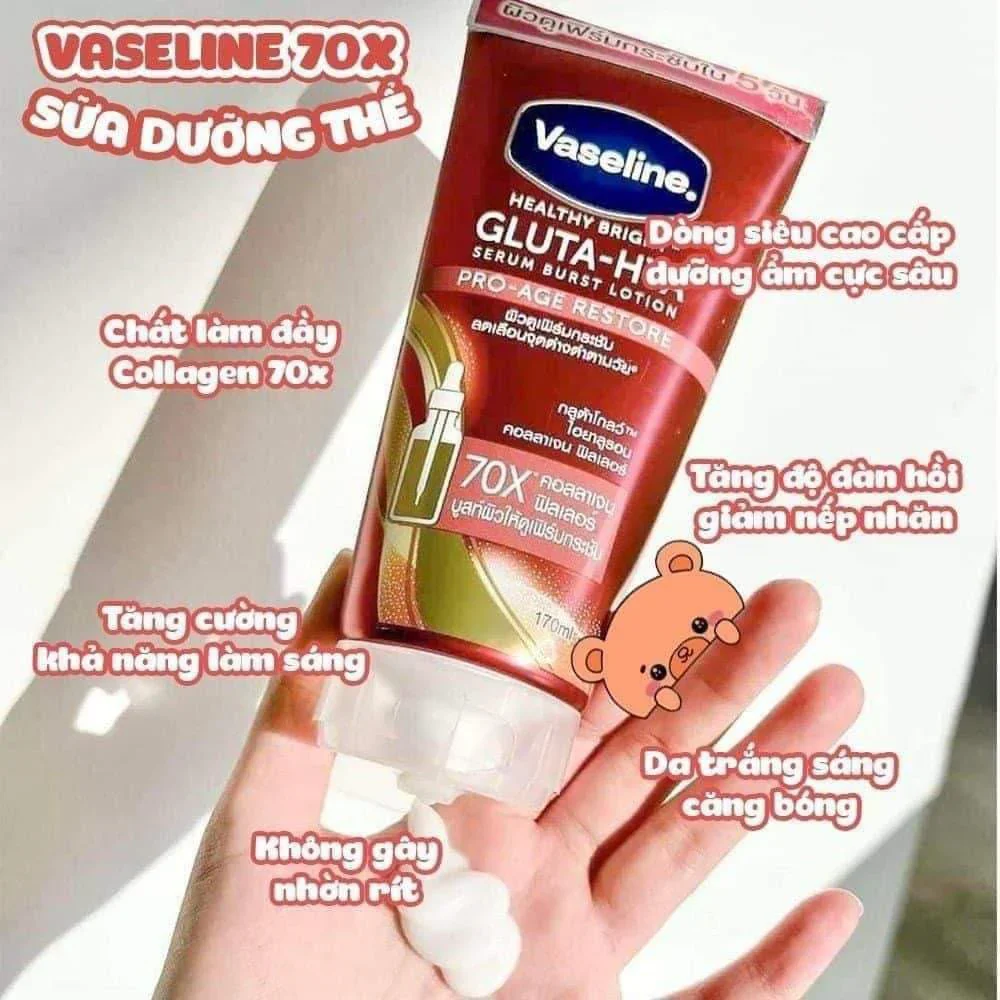 Sữa Dưỡng Thể Vaseline 70x Trắng Da Ngừa Lão Hóa 300ml