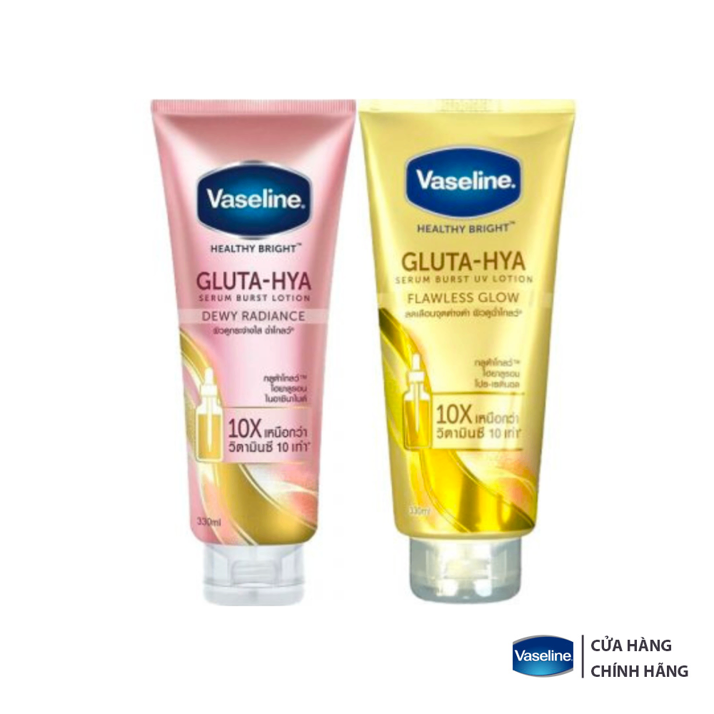 Dưỡng Thể Vaseline Healthy Bright Gluta HYA Serum 10X vàng Thái Lan 330ml