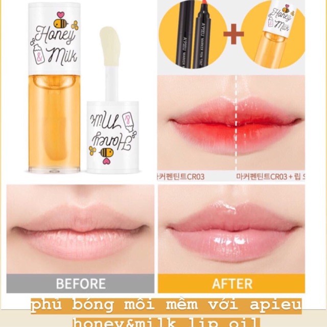 Dầu dưỡng môi Apieu Honey Milk Lip Oil