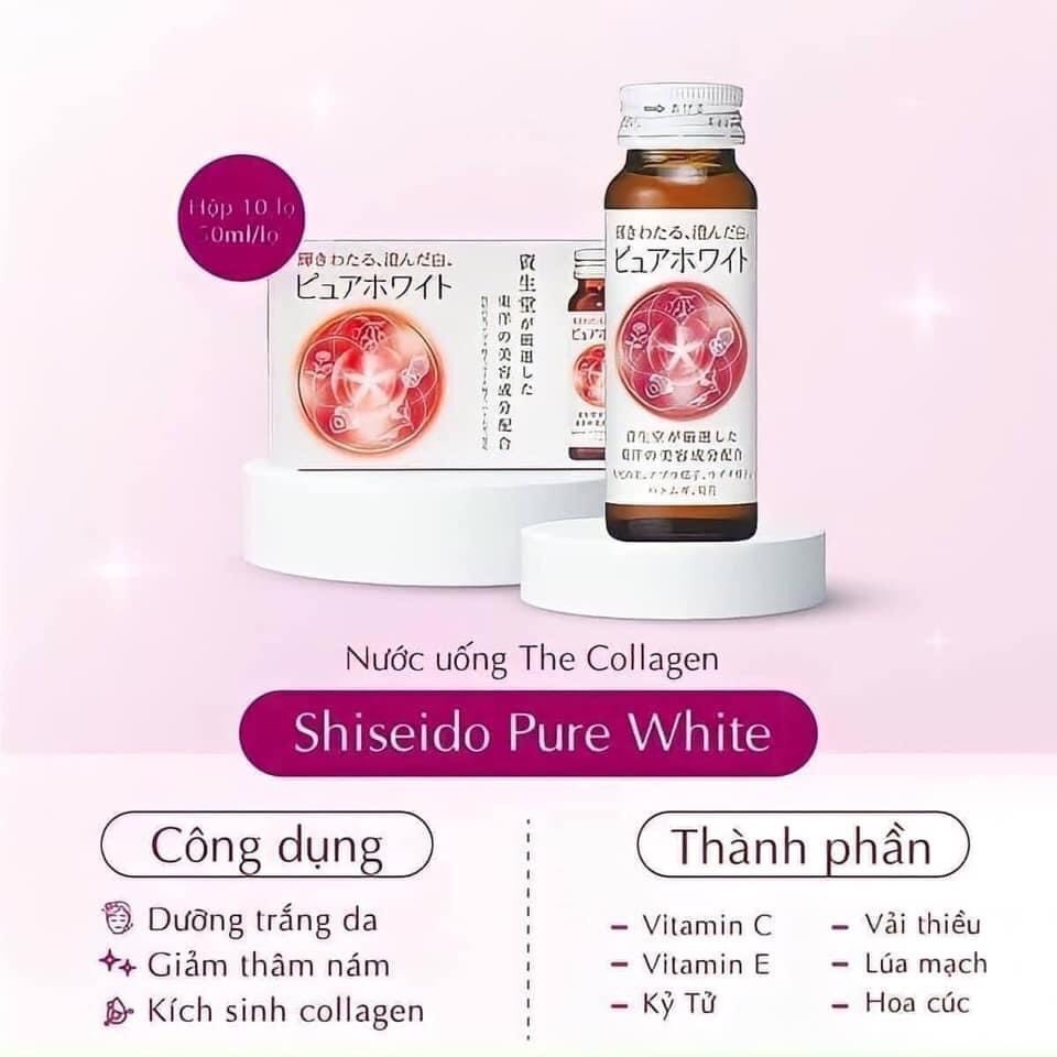 Nước uống trắng da Collagen Shiseido Pure White