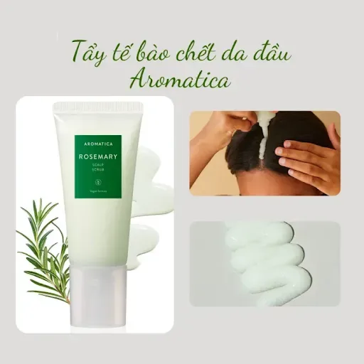 Tẩy tế bào chết da đầu AROMATICA #ROSEMARY SCALP SCRUB 165gr