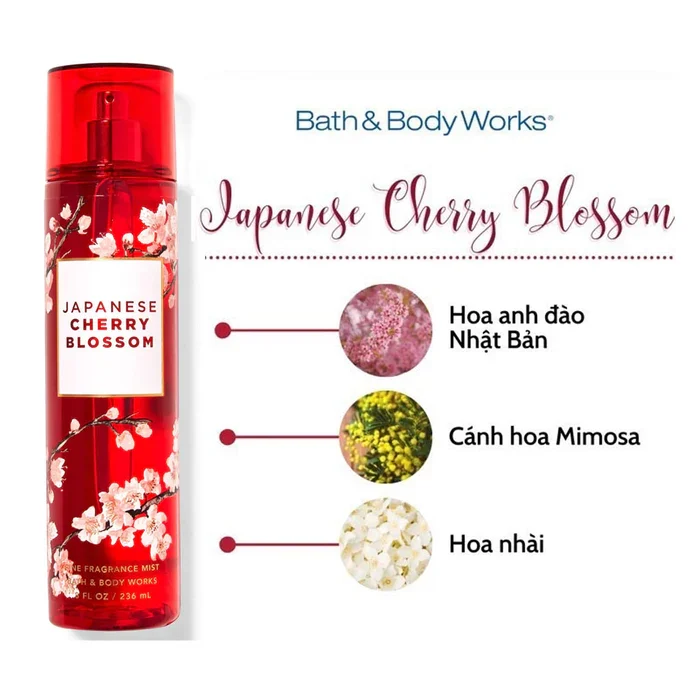 Xịt Thơm Toàn Thân Bath & Body Works Japanese Cherry Blossom 236ML