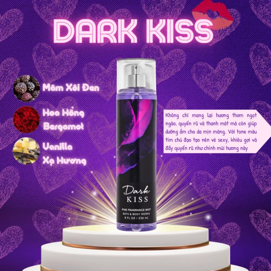 Xịt Thơm Bath & Body Works 236ml Dark Kiss