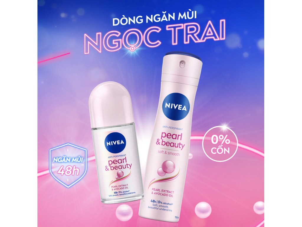 Lăn ngăn mùi Nivea Pearl & Beauty ngọc trai sáng mịn 50ml