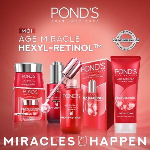 Kem dưỡng ngày đêm Pond's Age Miracle mờ đốm nâu và nếp nhăn với 50X Hexyl-Retinol 45G