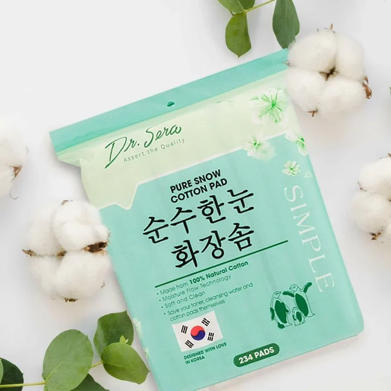 Bông tẩy trang cotton tiệt trùng UV 234 miếng vuông DR.SERA PURE SNOW COTTON PAD