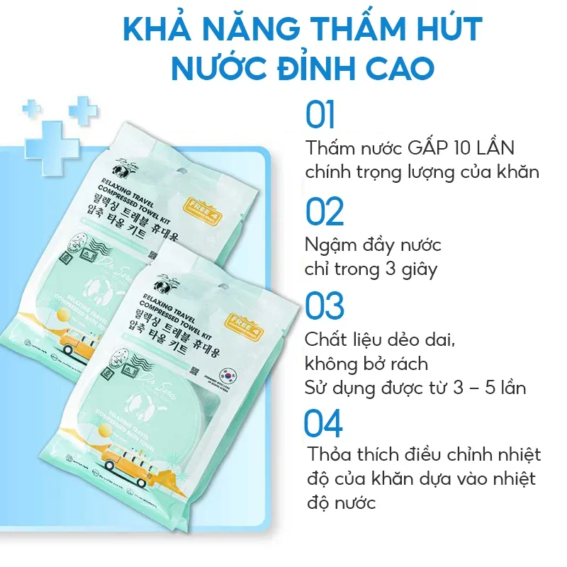 Dr.Sera Khăn Tắm Nén du lịch tiệt trùng