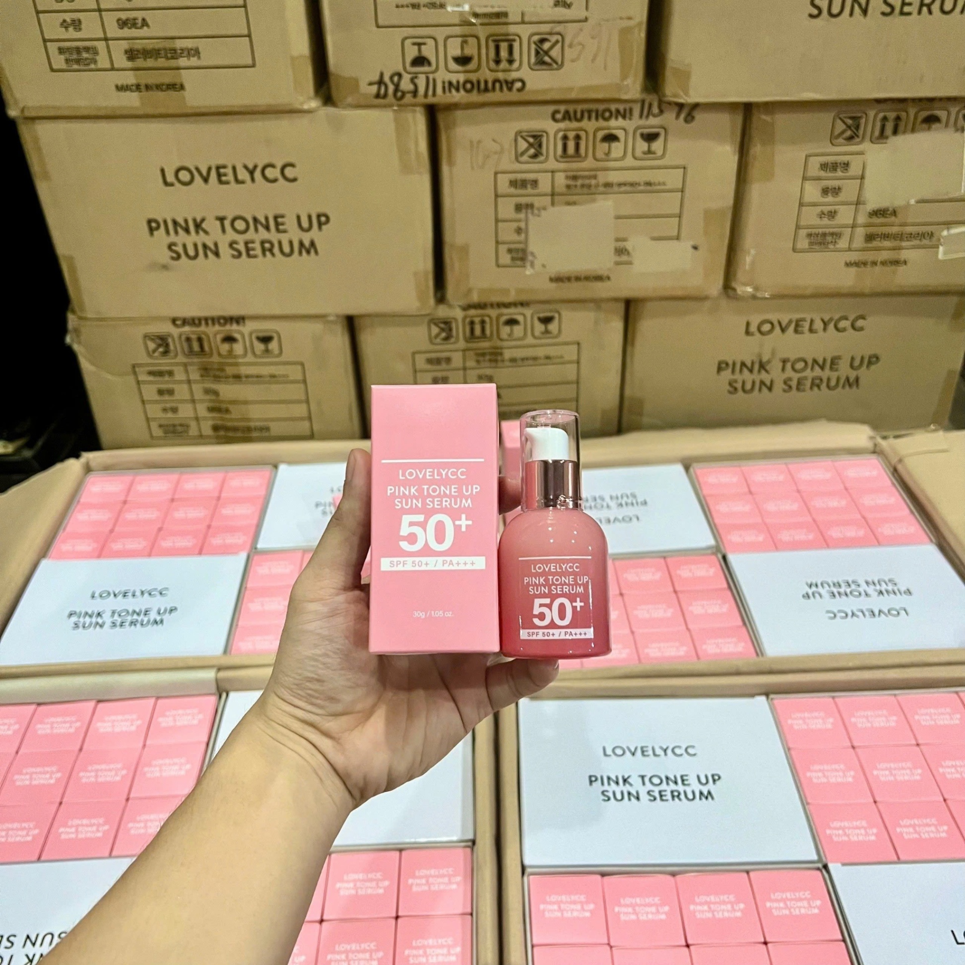 SERUM CHỐNG NẮNG LOVELY CC PINK TONE UP SUN SERUM 50+ 30G