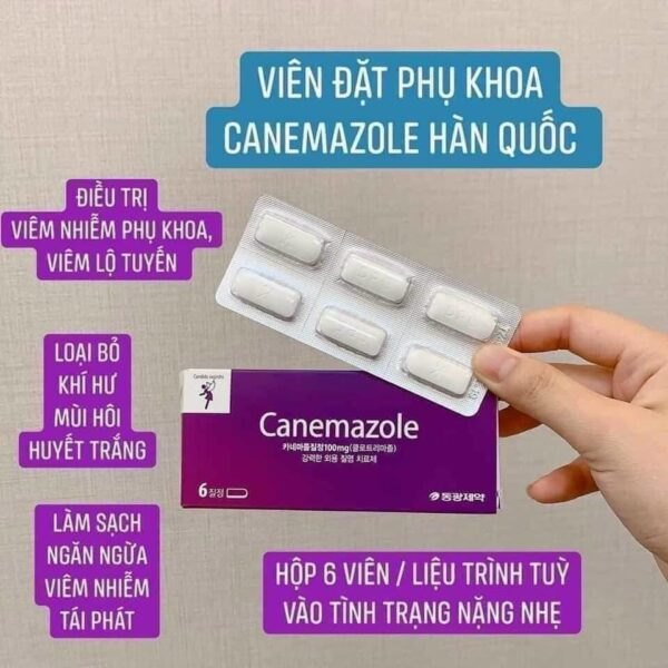 set 6 Viên đặt phụ khoa Canemazole của Hàn