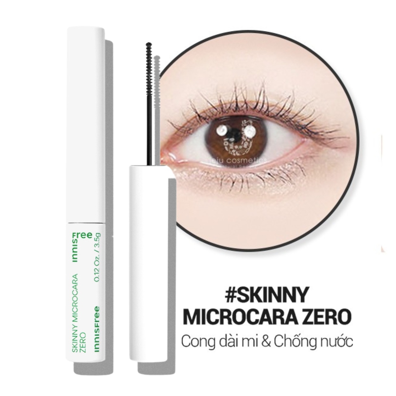 Mascara Làm Dài Cong Mi Chống Thấm Nước Innisfree Skinny Microcara Zero 3.5g