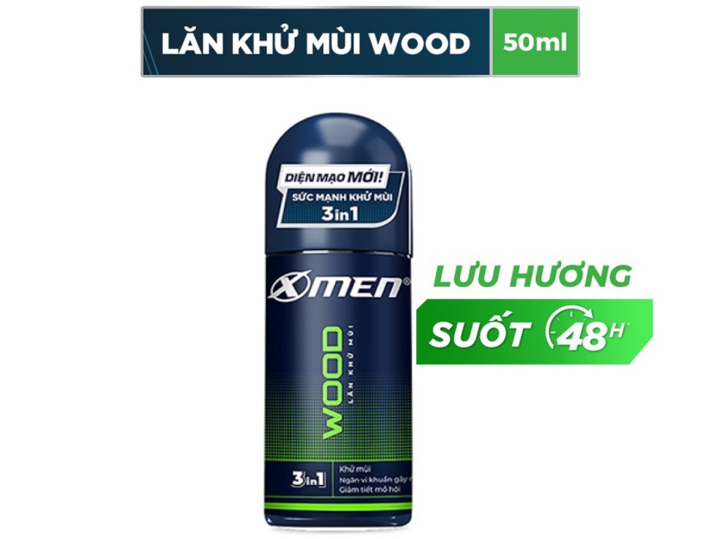 Lăn khử mùi X-Men Wood Sport thơm lâu 50ml - kèm quà tặng