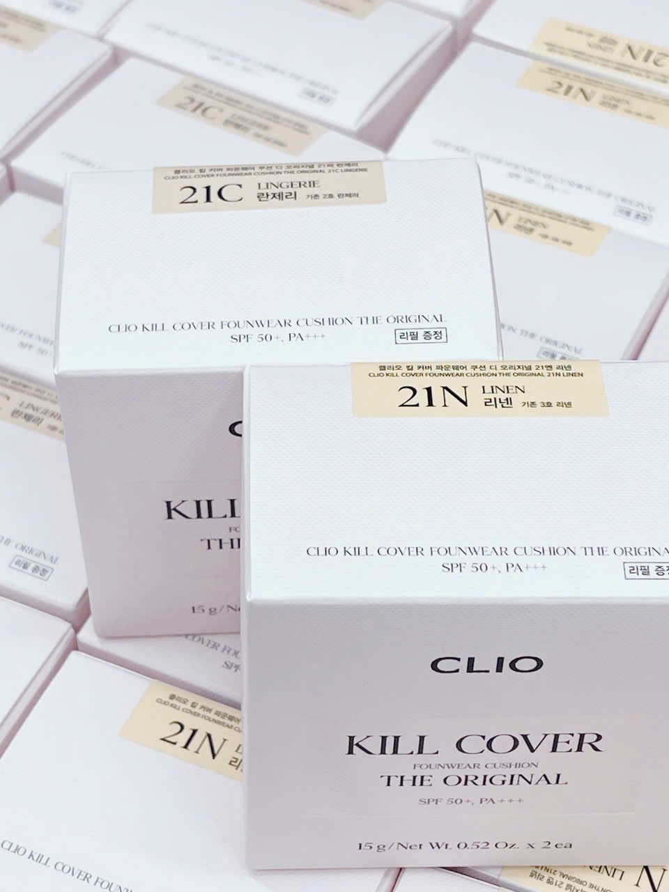 Phấn Nước Làm Mịn Lỗ Chân Lông Clio Kill Cover Founwear Cushion The Original SPF 50+(15Gx2) (Tặng 1 Lõi Refill)