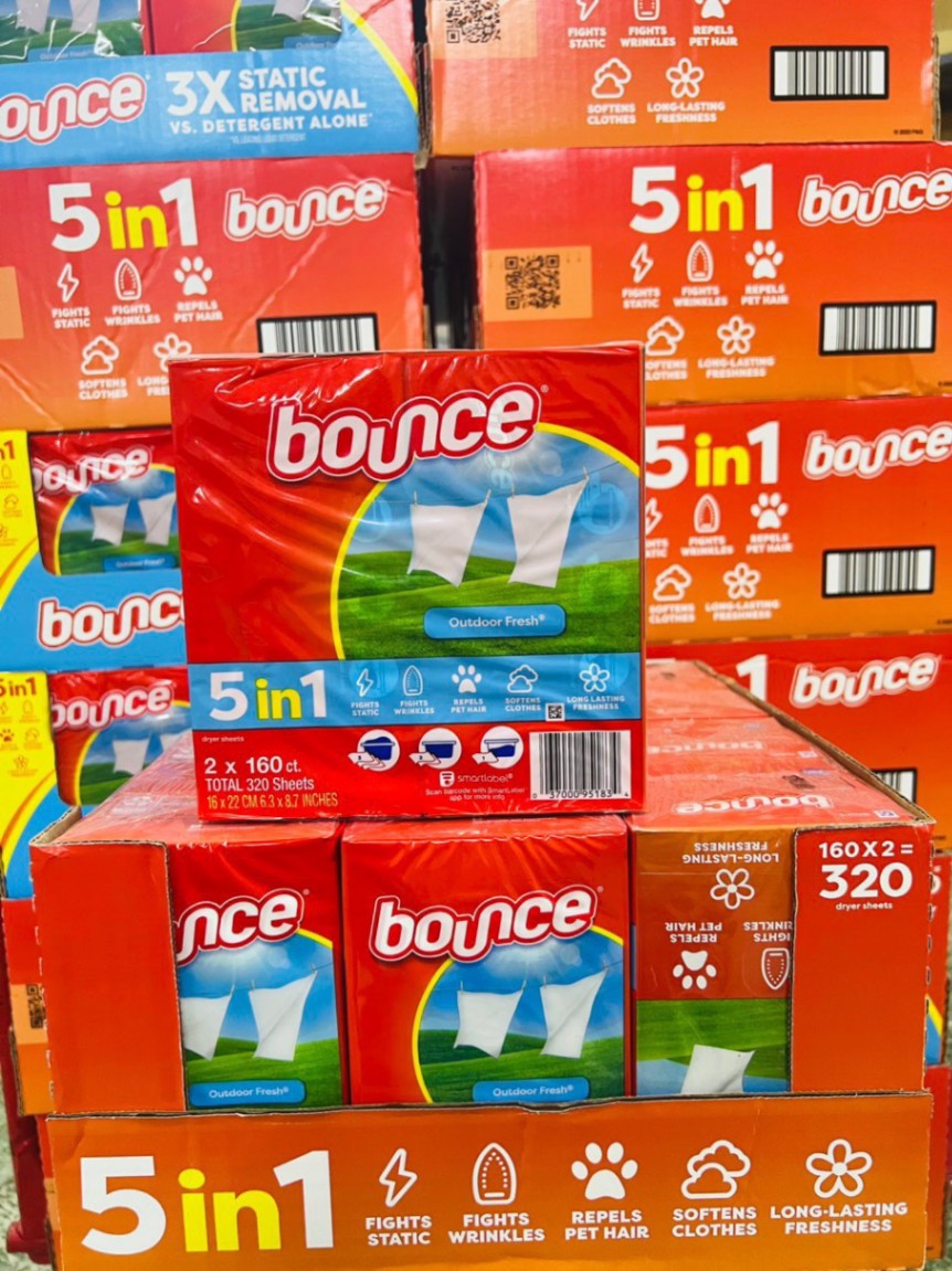 Giấy Thơm Quần Áo Bounce 5 in 1 - hộp 160 tờ