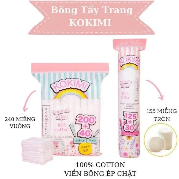 Bông Tẩy Trang KOKIMI 155 miếng