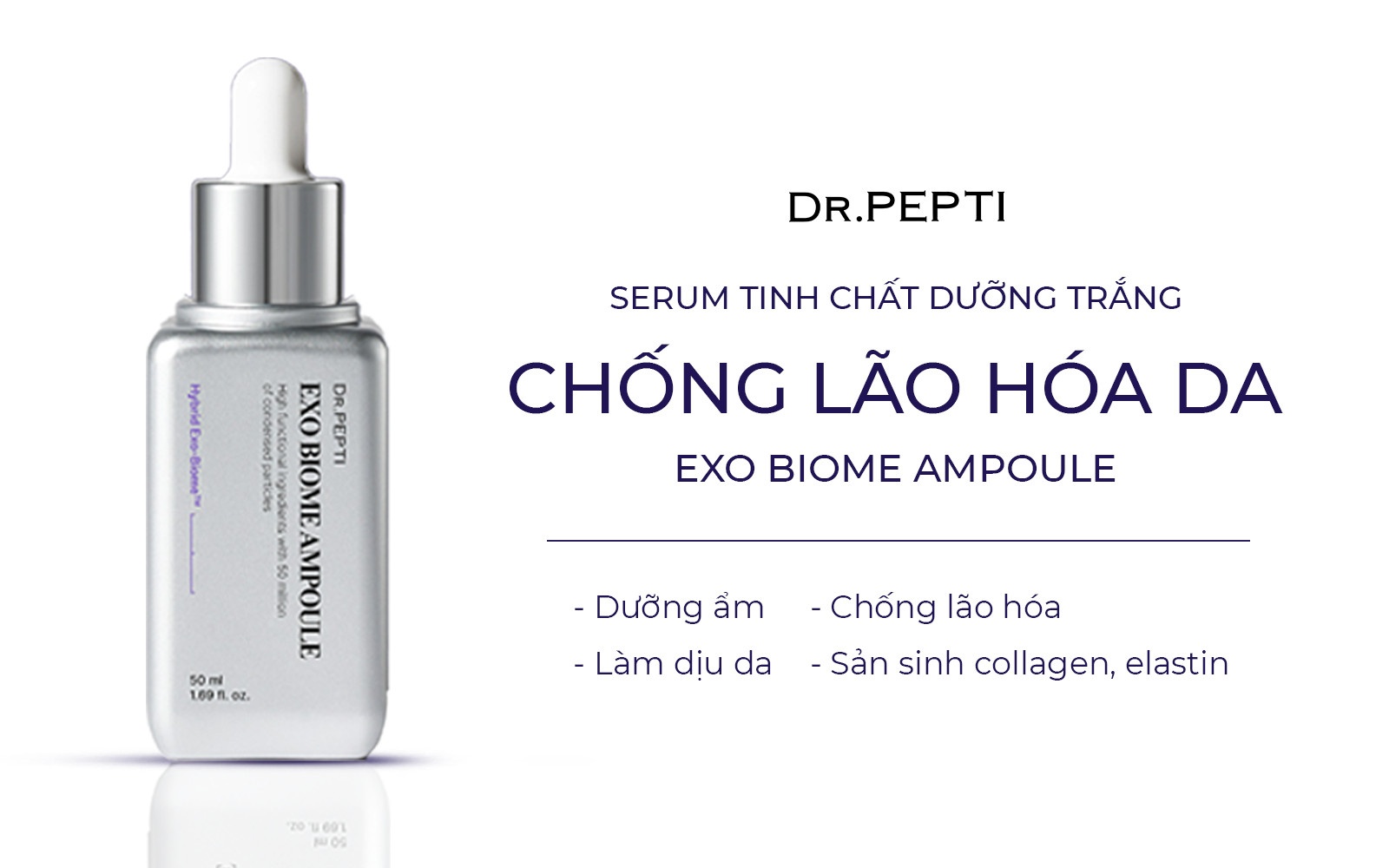 Tinh Chất Dr.Pepti Ngừa Lão Hóa, Căng Mịn Da 50ml Exo Biome Ampoule