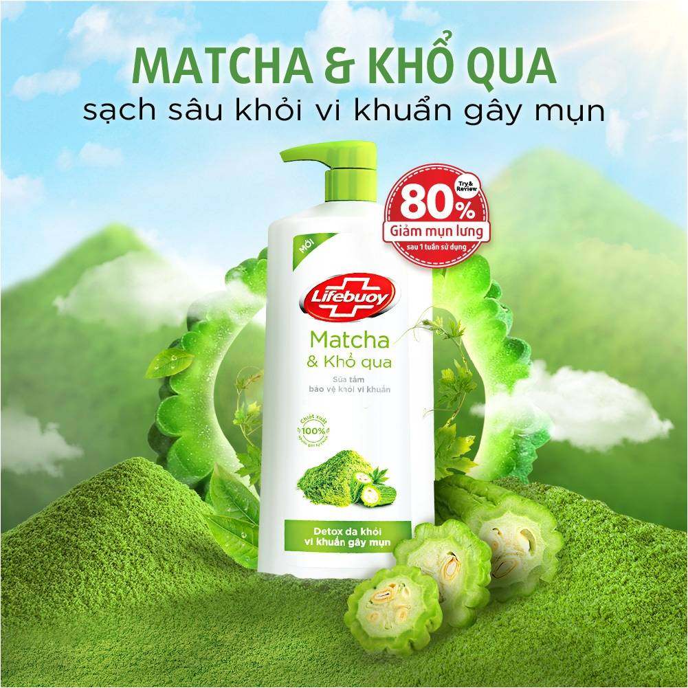 Sữa Tắm Lifebuoy Detox Matcha & Khổ Qua 800g