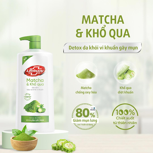 Sữa Tắm Lifebuoy Detox Matcha & Khổ Qua 800g