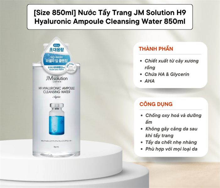 nước tẩy trang JM SOLUTION 850ml