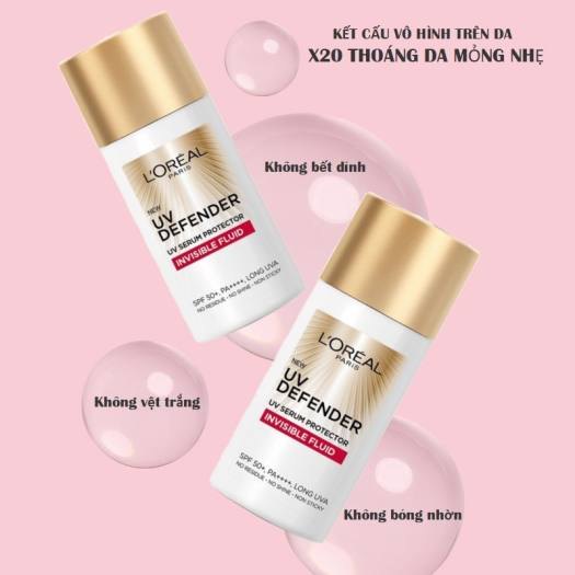 Kem Chống Nắng L'oreal Mỏng Nhẹ Invisible Fluid Đỏ 50ml