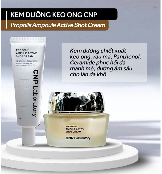 Kem Dưỡng Keo Ong Tái Tạo Phục Hồi Da CNP Laboratory Propolis Ampule Active Shot Cream 50ml