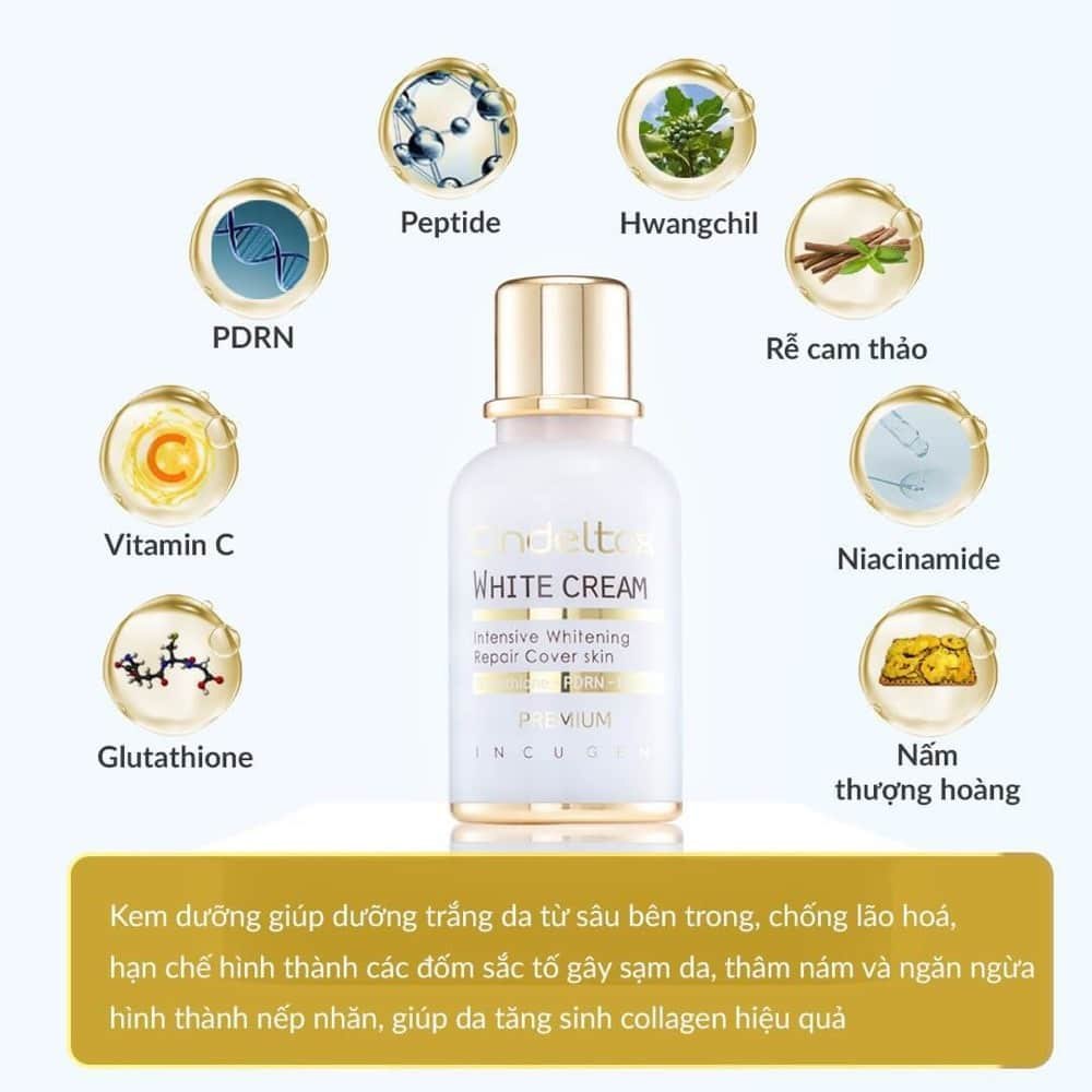 Kem Dưỡng Trắng Nâng Tông Cindeltox White Cream 50ml