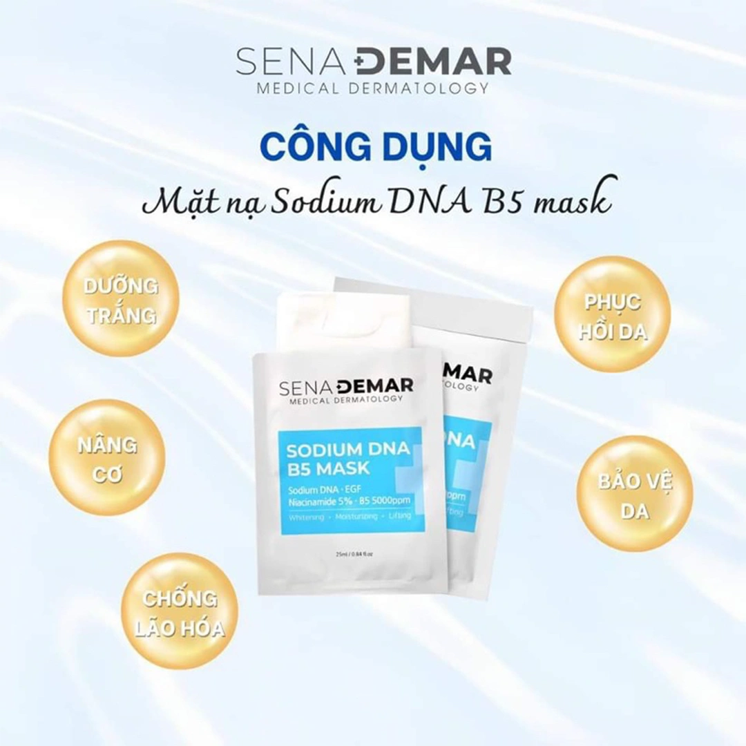 Mặt nạ cấp ẩm, dưỡng trắng, phục hồi da Sena Demar Sodium DNA B5