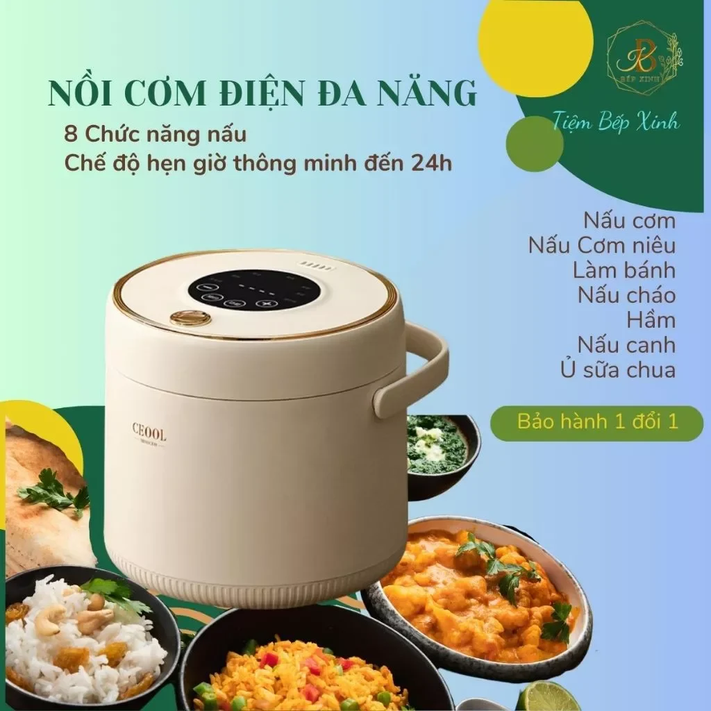 Nồi cơm điện đa năng CEOOL 2L ngôn ngữ tiếng việt