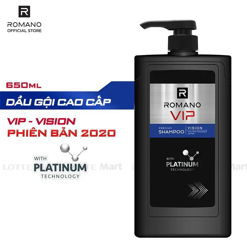 Dầu Gội Nước Hoa Cao Cấp Romano VIP Vision 650ml