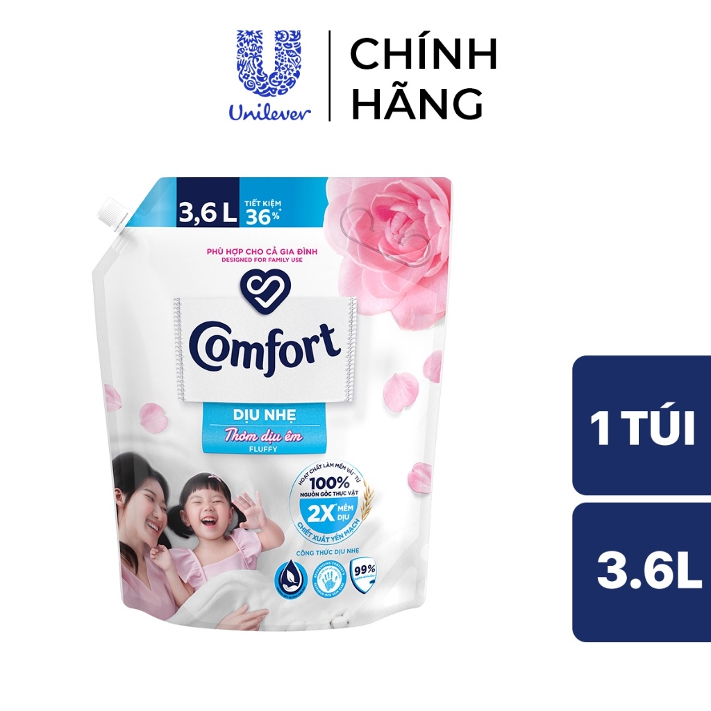 Nước xả vải COMFORT trắng 3.6 lít (túi)