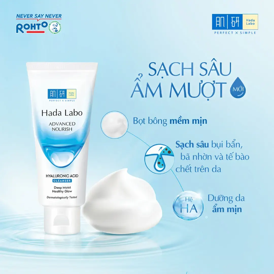 Kem Rửa Mặt Hada Labo Sạch Sâu Dưỡng Ẩm 80g