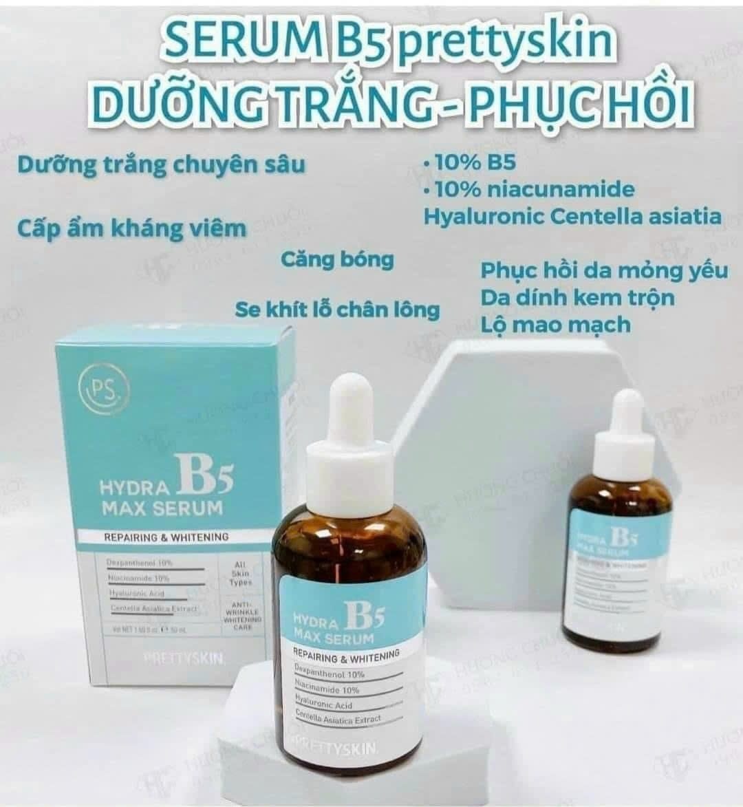 Tinh Chất Phục Hồi, Dưỡng Trắng Pretty Skin Hydra B5 Max Serum 50ml