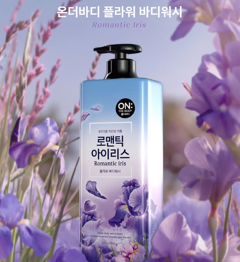 ON THE BODY Sua tam Flower Romantic Iris Body Wash 900g ( HOA DIÊN VĨ )