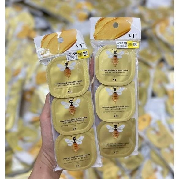 Set Mặt Nạ Mask Sữa Ong Chúa VT Progloss Gold Capsule 7,5g (Set 3 hộp)