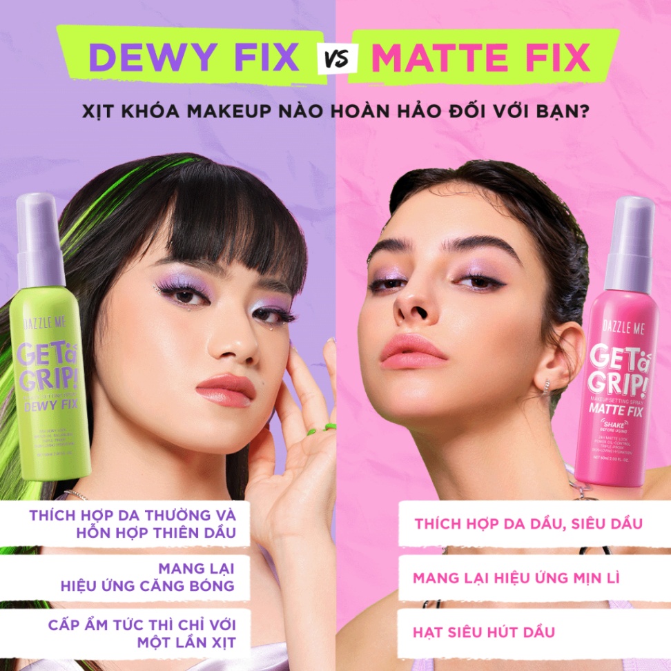 DAZZLE ME xịt khóa nền make up 60ml