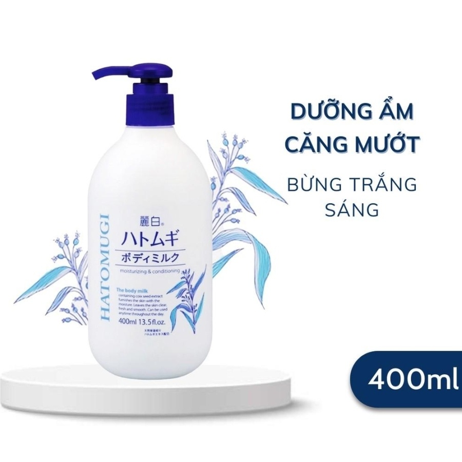 Sữa Dưỡng Thể Hatomugi Làm Sáng Da Ban Đêm 400ml (Reihaku Hatomugi Body Milk)
