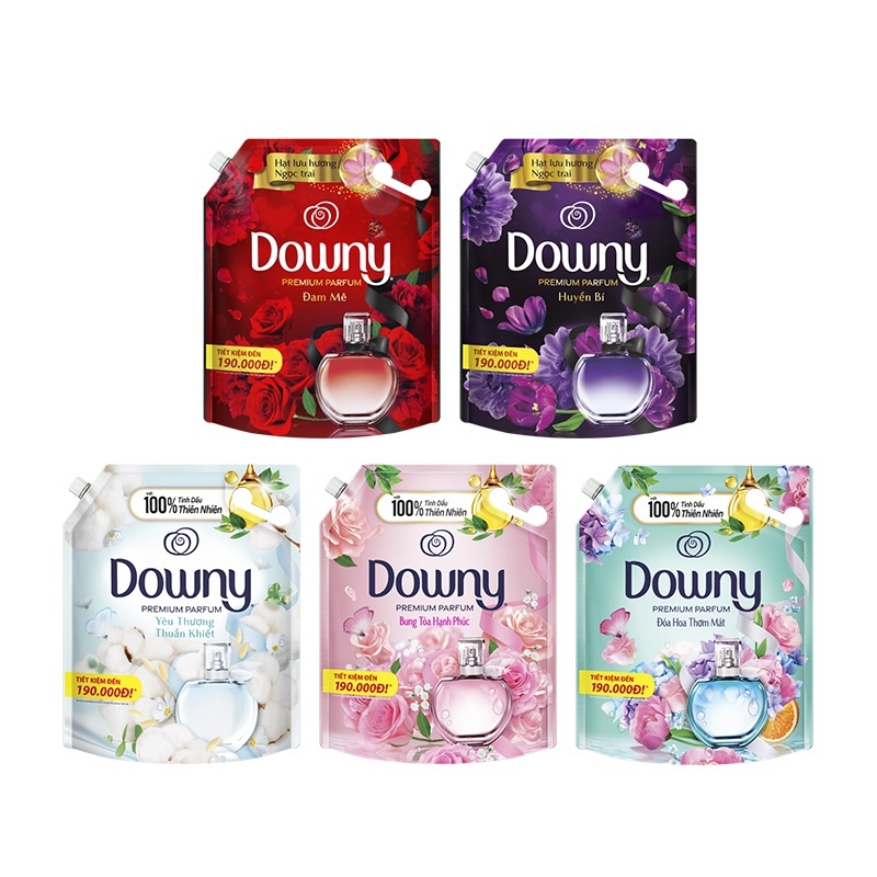 Nước Xả Vải DOWNY Tinh Dầu Thiên Nhiên/Nước Hoa Cao Cấp Túi 3L