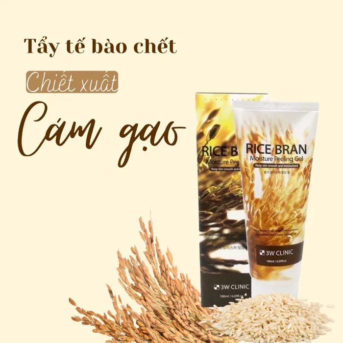 Tẩy tế bào chết 3W clinic RICE BRAN chiết xuất gạo (180 ml)