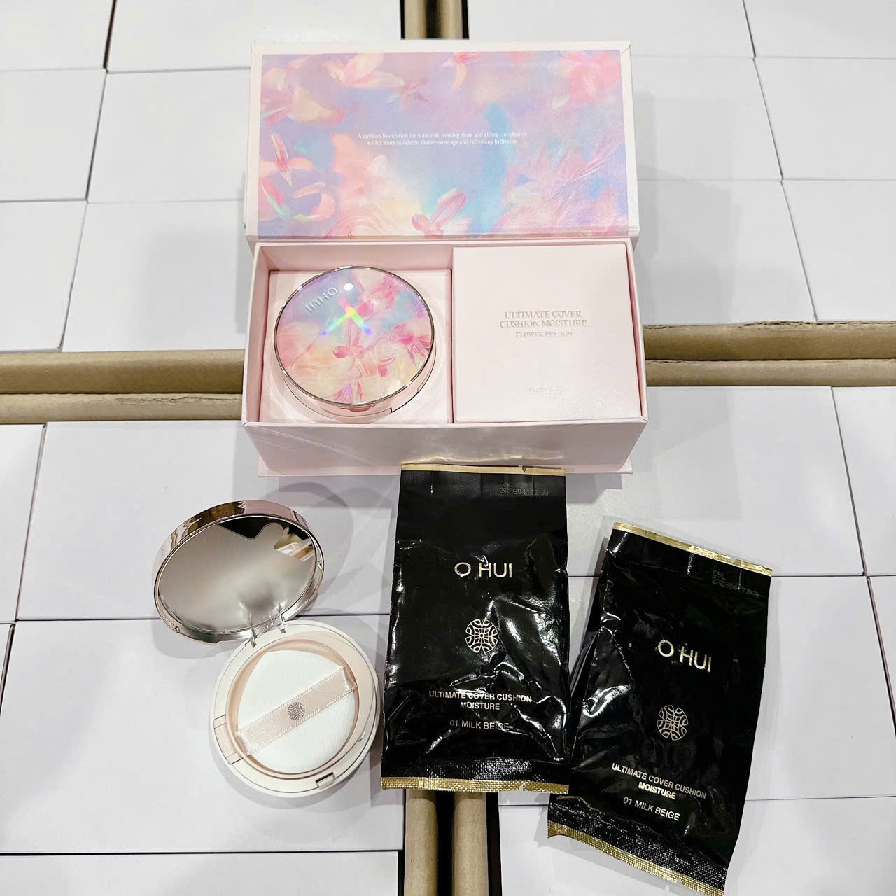 OHUI Ultimate Cover Cushion Moisture Flower Edition No. 1 SPF50+/PA+++ 15g x 3ea