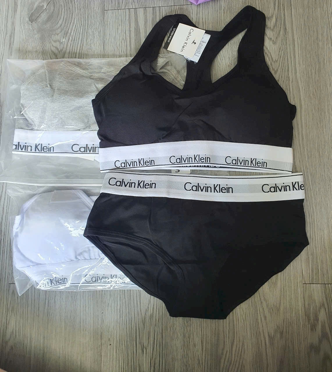 Sét đồ lót nữ cotton thể thao CK (có mút ngực)