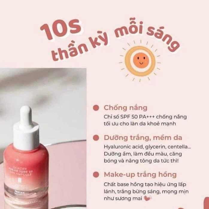 Serum Chống Nắng SPF50++ Dưỡng Trắng GLACIER Air Fit Tone Up Ampoule - 30ml