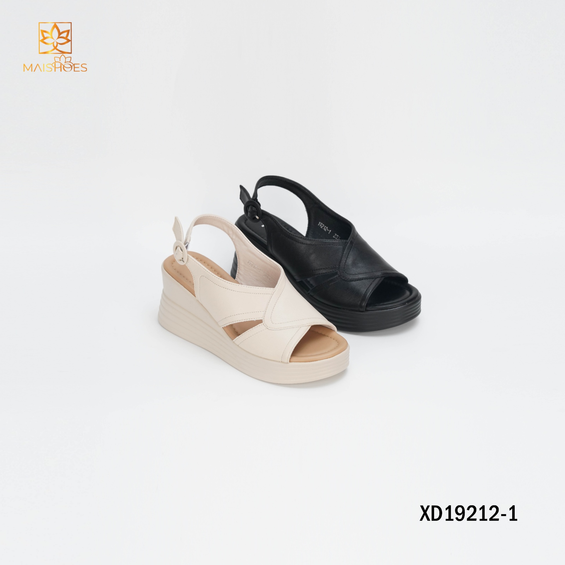 SANDAL NỮ QUAI CHÉO DA ÊM ĐẾ 7CM XD19212-1