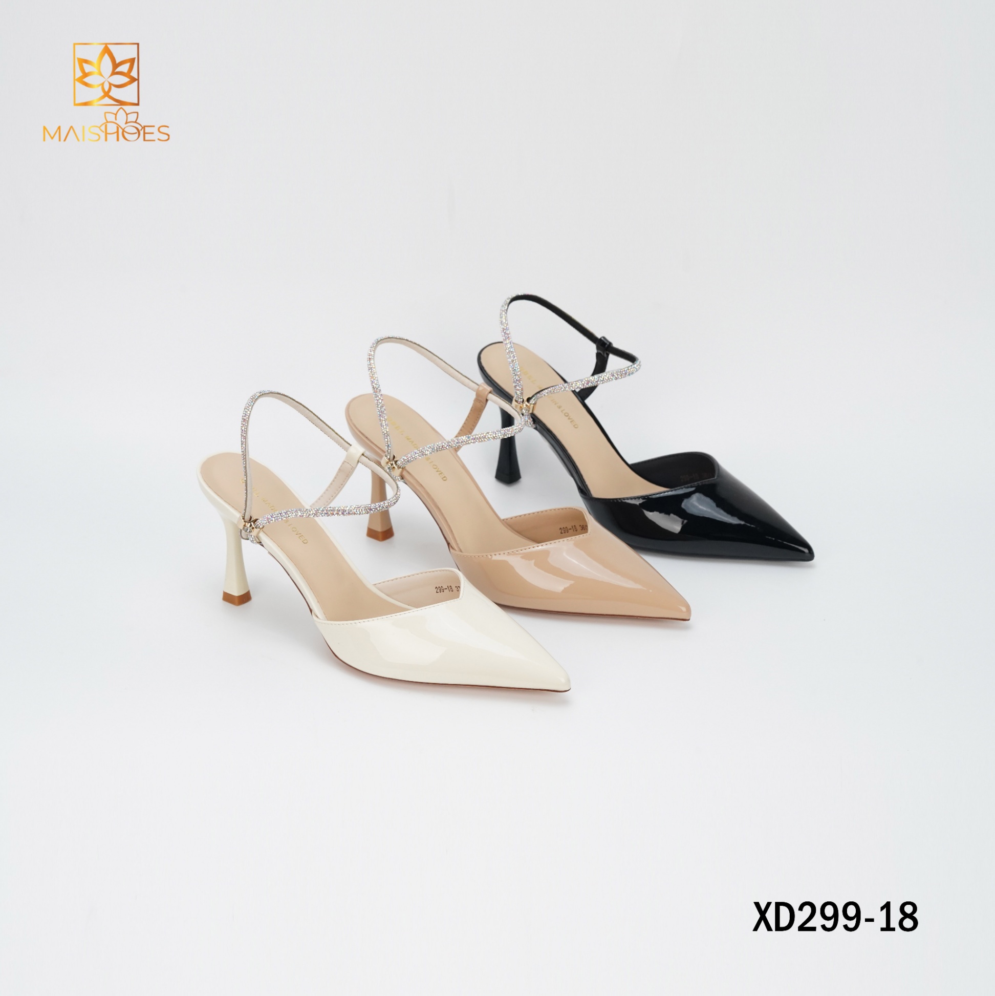SANDAL NỮ MŨI KÍN QUAI VÀ GÓT MẢNH XD299-18